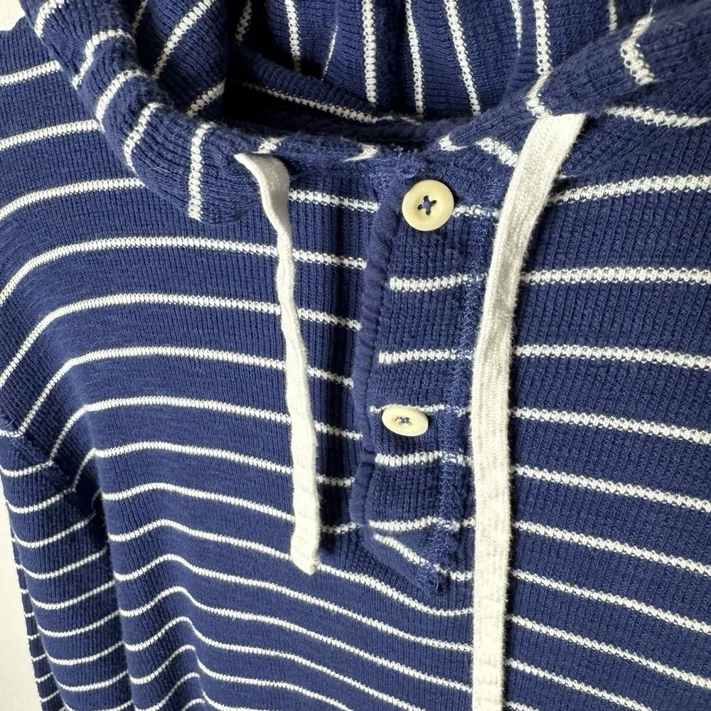 Polo Ralph Lauren Thermal Hoodie Mens XL Vtg Striped‎ Long Sleeve 90s Y2K Preppy